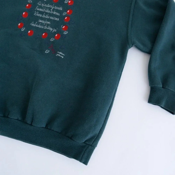 Vintage Northern  Getaway Green Fall Apple Crewneck Sweater M - Picture 6 of 10